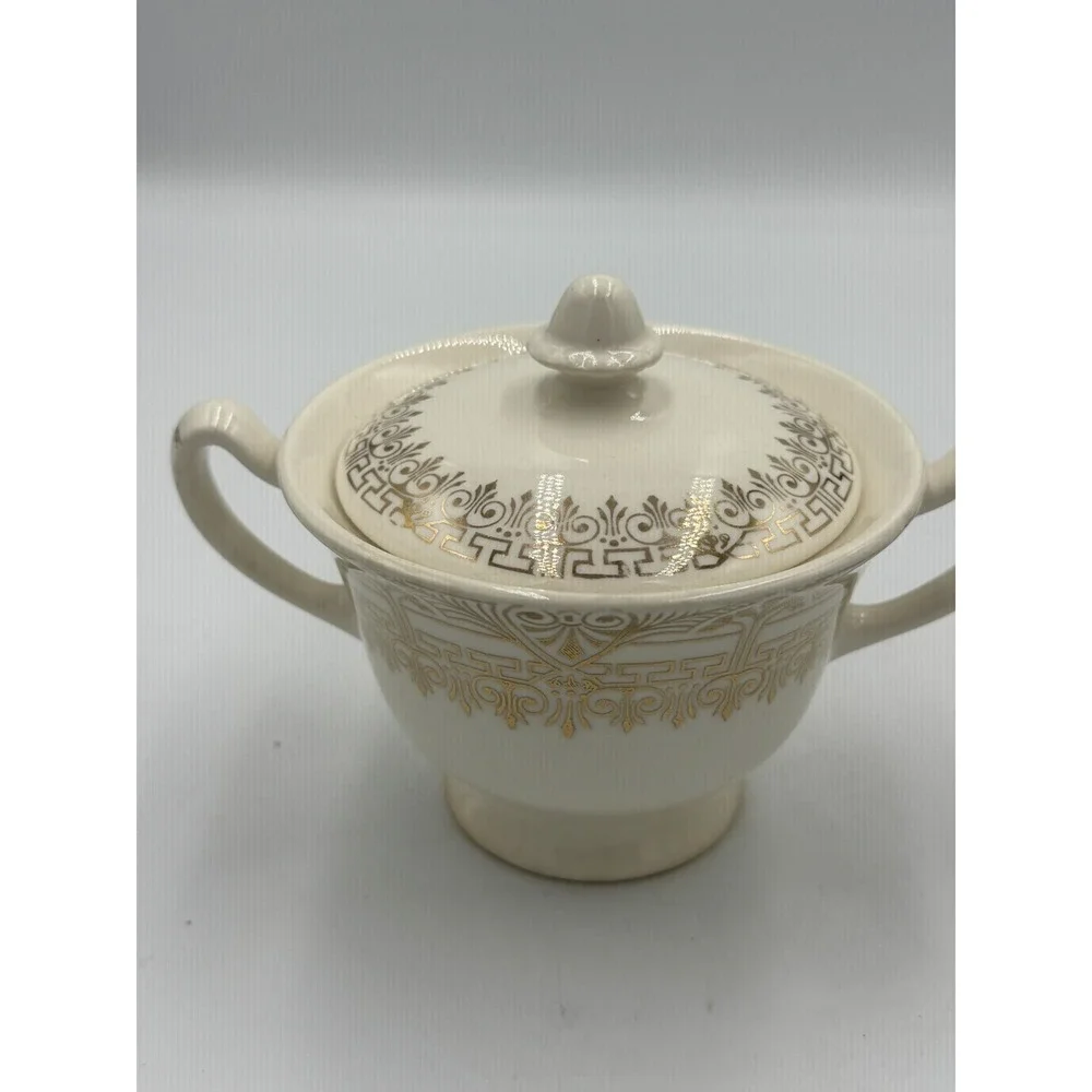 Vintage Stetson 22k Gold Sugar Bowl And Creamer Set 